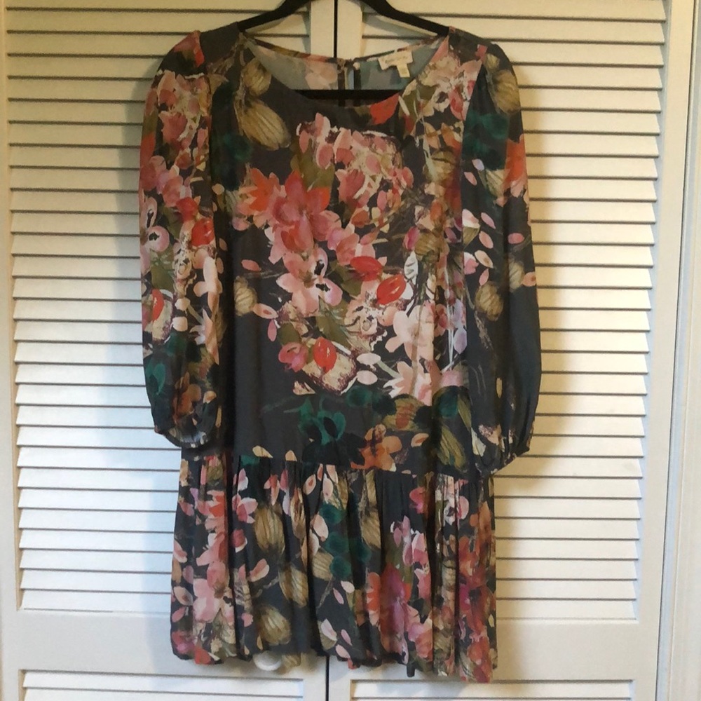 Anthropologie floral mini dress